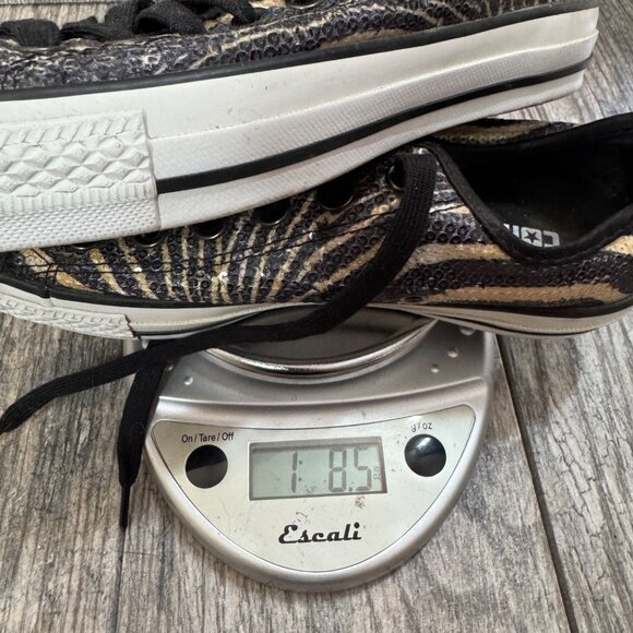 CONVERSE ALL Star Limited Edition Sequin Chucks Zebra Print Womens 7.5 Sneakers - Picture 11 of 11